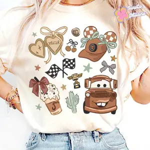 Coquette Bow Mater Magic Kingdom Cars Shirt, Lightning McQueen Mater Doc Hudson Sally Carrera Birthday Cars Family, Magic Kingdom Girl Trip Tee FW