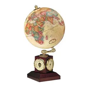 Replogle 9-in Weather Watch Raised Relief Desk Globe - Vintage Antique Ocean, Decorative Home Accent with Thermometer, Barometer, Hygrometer (Office & Educational Stationery Supply)