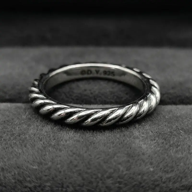 S925 Sterling Silver Knot Ring, 3mm Retro Unisex Band, Minimalist Hip Hop Style Jewelry for Adults, Party Gift Accessory, Hip Hop Retro, Hip Hop Look, Minimalist Band