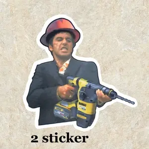 Scarface Rotary Drill Sticker, Funny Scarface Design, Tony Motana, Vinyl Sticker For Laptop Phone Notebook