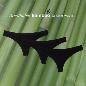 Breathable Bamboo Thongs - 3 Pack - Women's Underwear - Soft, Stretchy, Lightweight & Moisture-Wicking Panties for Everyday Wear