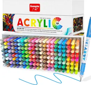 Guangna Acrylic Gel Pens 168 Color, Colored Pens for Journaling, Coloring Books, Calligraphy, Note Taking & DIY Crafts, RollerBall Pen Tip