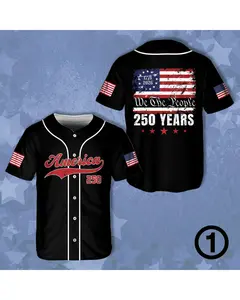 America 250 Years Baseball Jersey, We The People 1776–2026 USA Flag Jersey, Patriotic 4th Of July Jersey, USA