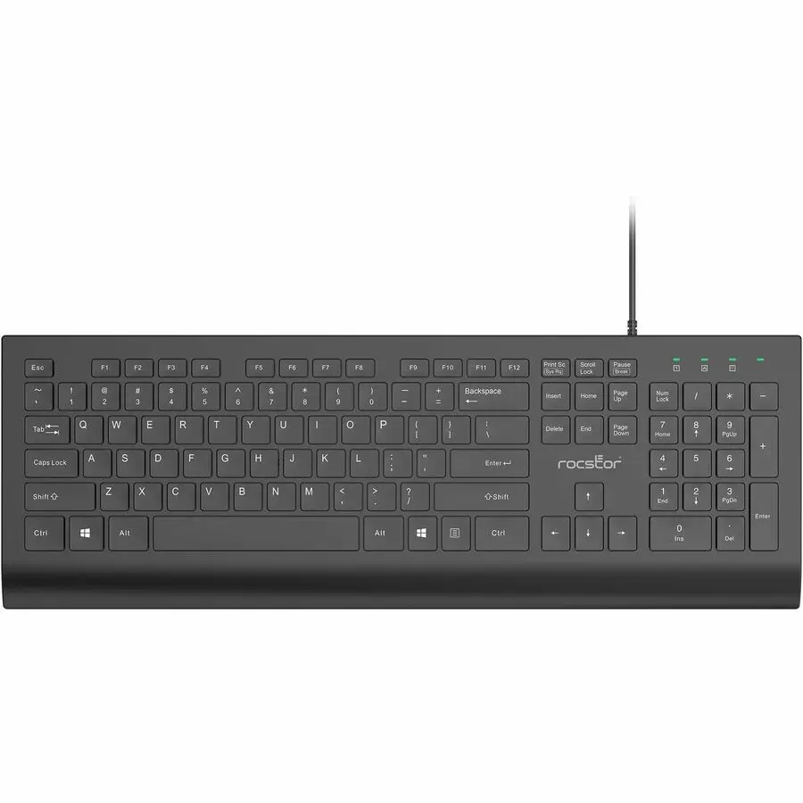 Rocstor Premium K10 USB Wired Keyboard 104 Key Function