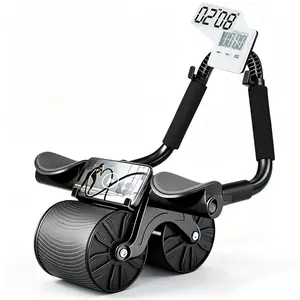 Automatic Rebound Elbow Support Ab Roller Wheel with Knee Mat & Timer | Full-Body Core Strength Training;Elbow Support Ab Wheel for Beginners Men Women,Portable Home Gym Fitness