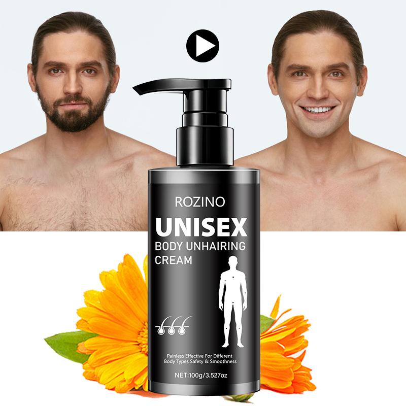 Rozino Body Hair Removal Cream 100g, Black Push Tube, Easy Apply for All Skin Types