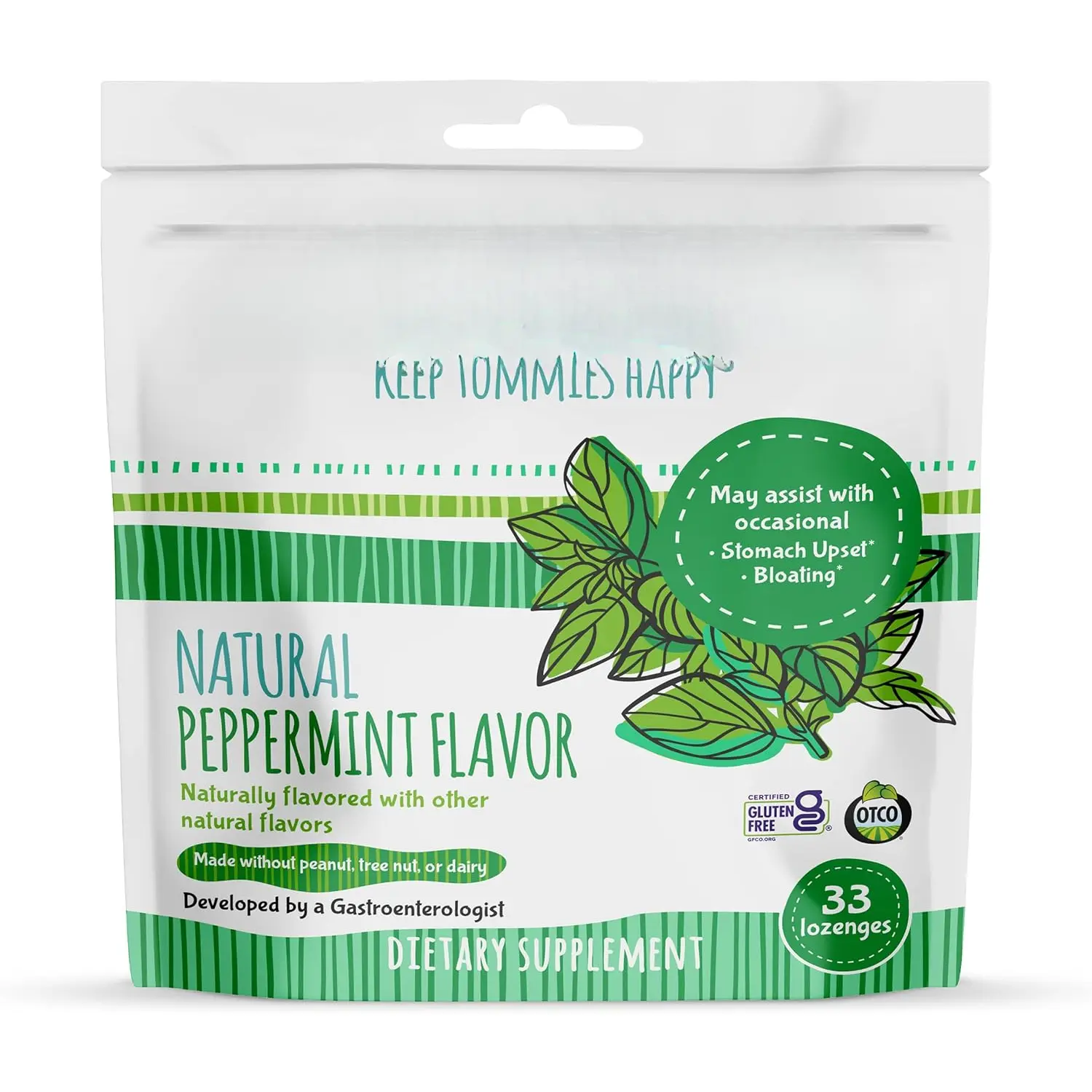 ,  Peppermint, Gluten Free & Vegan, 33 Individually Wrapped Pure Peppermint Oil Lozenges Made with  Ingredients