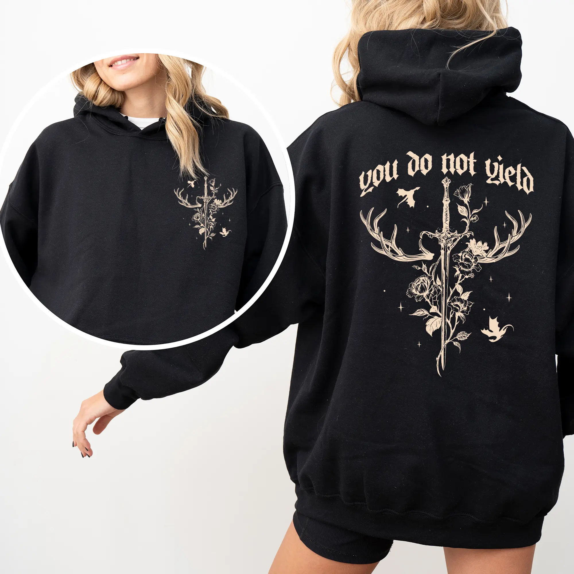 You Do Not Yield Hoodie, Bookish Hoodies, Fantasy Reader Hoodie, Book Lovers Clothing, Gift For Romantasy Reader