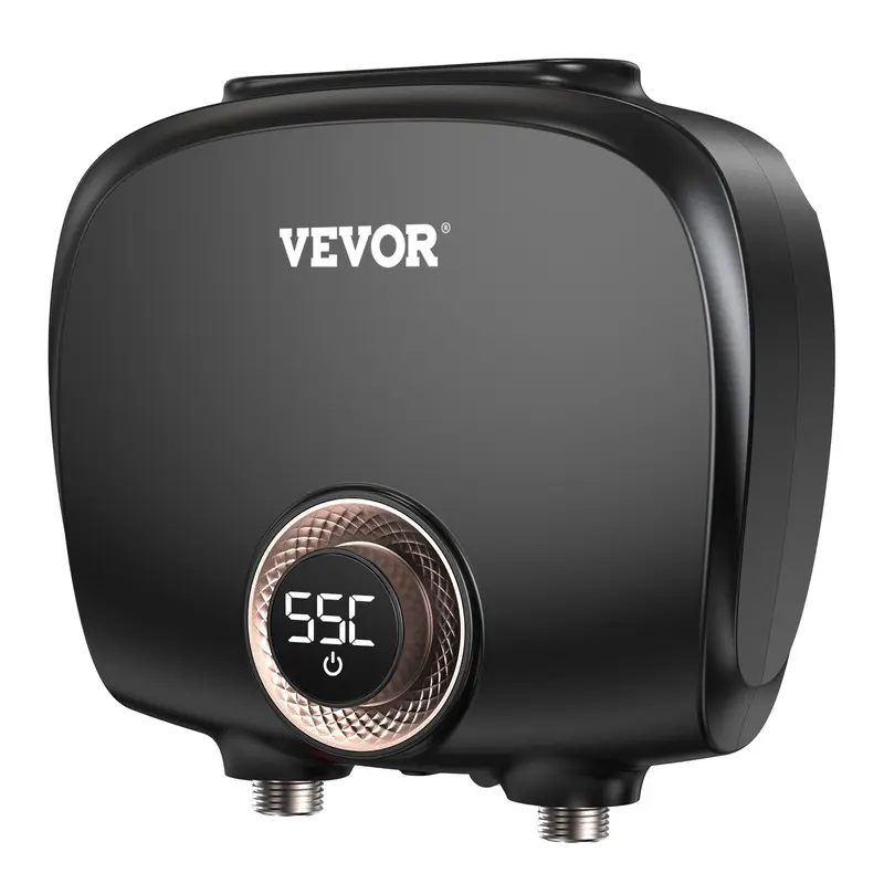 VEVOR Under-Sink Compact Electric Tankless Water Heater, 7kW On-Demand Instant Boiler with Digital Display, Steady Temp Control, Child Lock, Easy Installation, 24-Hour Supply, Celsius & Fahrenheit Compatibility, Kitchen Use