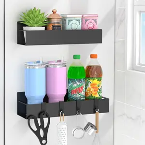 【Summervibes】Metal Moveable Fridge Magnetic Spice Racks Metal Organizer for Kitchen Storage Solutions