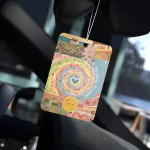 Vintage Cottagecore Aesthetic - Pink & Sunset Vibes Car Air Freshener Girly Freshie Hanging Car Decoration