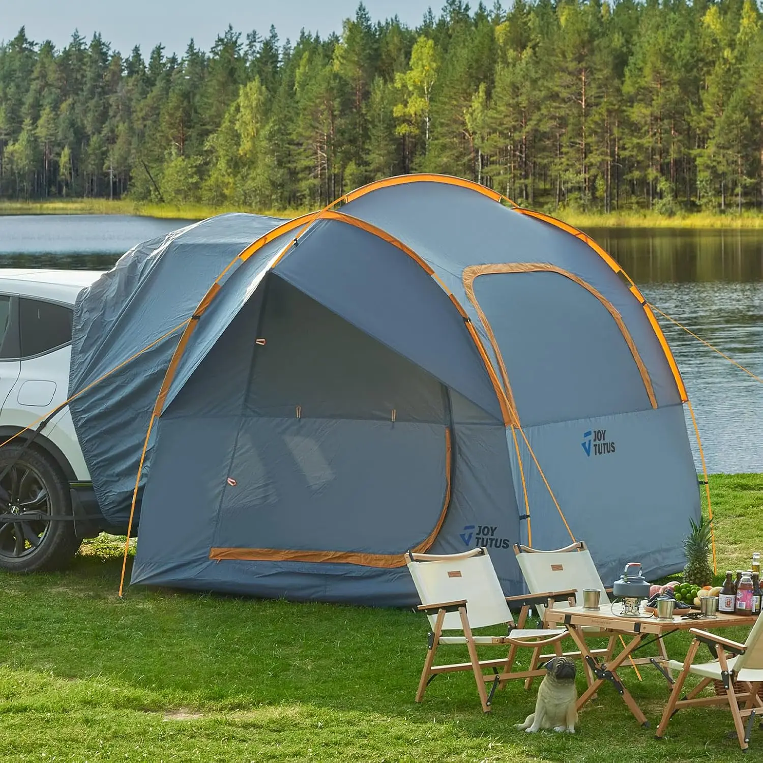 Joytutus Pickup Truck Tent - 5.5" Bed Fit, 2000mm PU Waterproof Windproof Double Layer, 2-Person Portable Camping Tent with 3 Ventilated Windows for Outdoor Adventure Travel, Windproof Tent