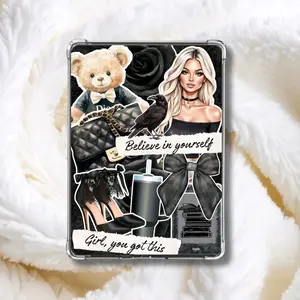 Luxury Coquette Kindle Insert | Black & White Fashion Collage E-Reader Art | Motivational Aesthetic Bookish Skin | That Girl Kindle Inserts for Clear Case