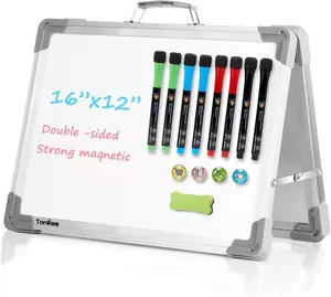 TANKEE Magnetic Foldable Whiteboard Double-Sided Easel for Desk, Drawing, Memos Reusable Magic Writing Practice Book