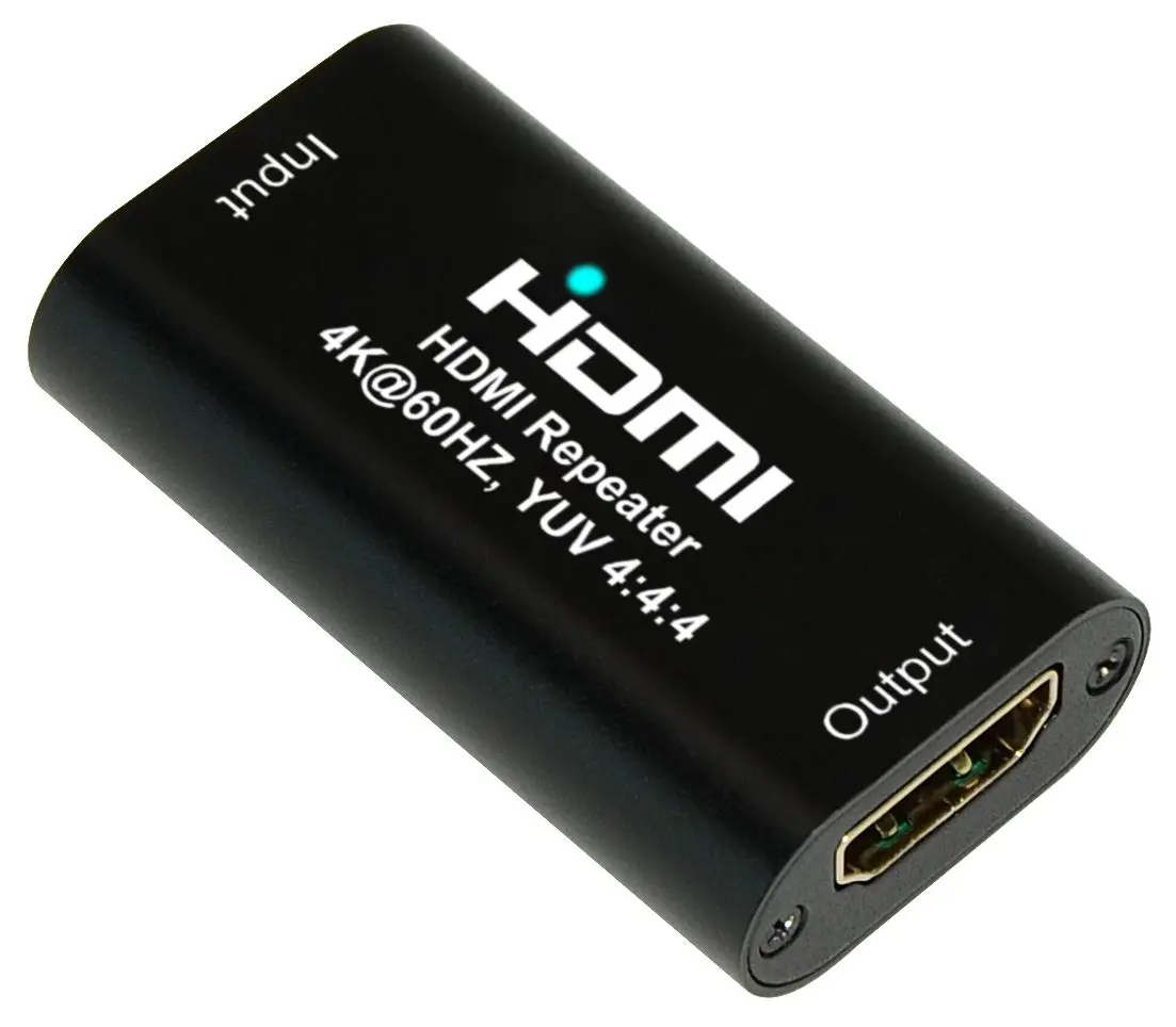 XtremPro 61022 HDMI Repeater Extender 4K@60Hz YUV 4:4:4 HDMI 2.0 Signal Booster for Gaming Console, Home Theater, Projector and so on, HDCP 2.2 Compliant, Max 40M Lossless HDMI Signal Transmission Plug & Play, Local Stock