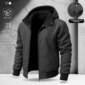 Men's Black Hooded Knit Cardigan Sweater - Windproof & Durable Jacket with Fashionable Hood Design and Adjustable Hood Pockets, Comfortable Ribbed Cuffs/Hem, Versatile Everyday/Outdoor Casual Jacket with Functional Pockets Stylish gifts for him