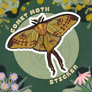Comet Moth Glossy Sticker