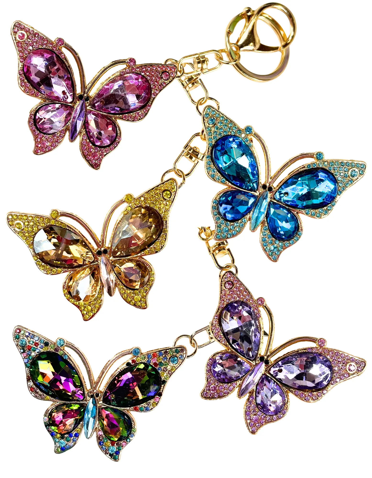 Charm: Rhinestone Butterflies