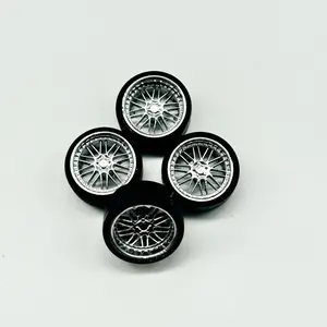 16.5mm Chrome BBS Hot Wheels XL 3D Replacement Wheels for Die-Cast Model Cars
