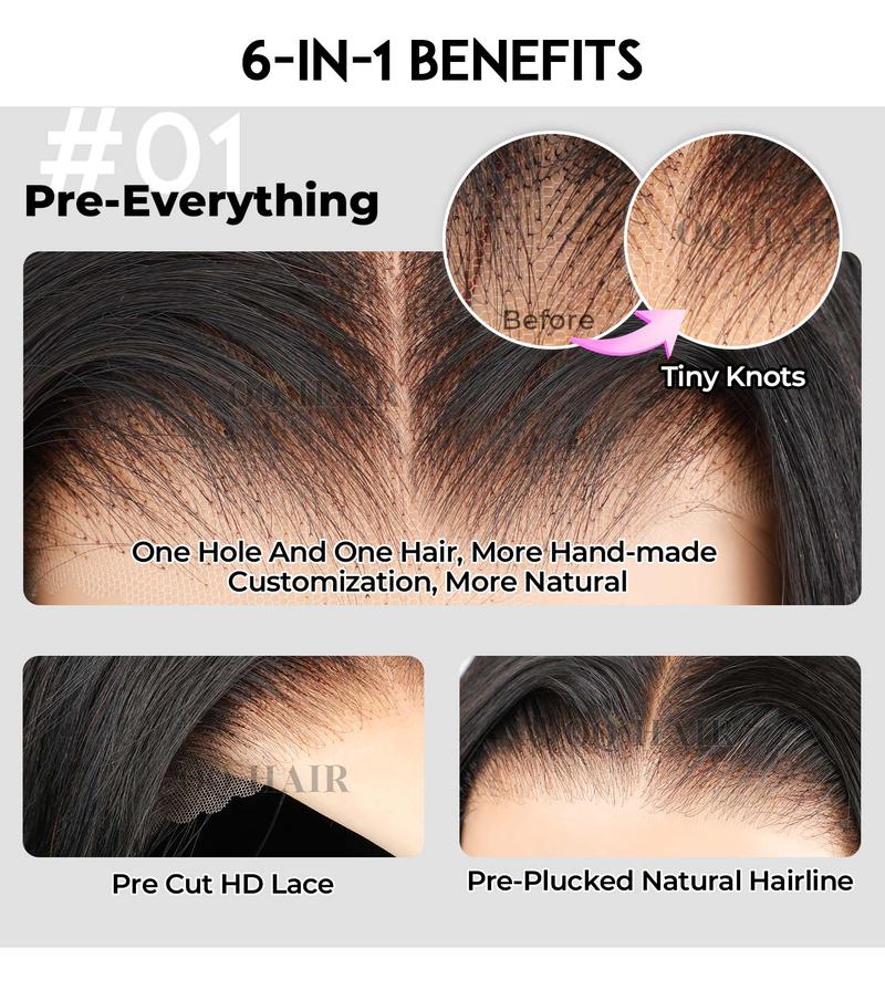 OQ HAIR Kinky Straight Pre Max 9x6 HD Lace Front Wear Go Glueless Wigs Bleached Tiny Knots No Glue Needed Beginner Friendly OQ HAIR Kinky Straight Pre Max 9x6 HD Lace Front Wear Go Glueless Wigs Bleached Tiny Knots No Glue Needed Beginner Friendly