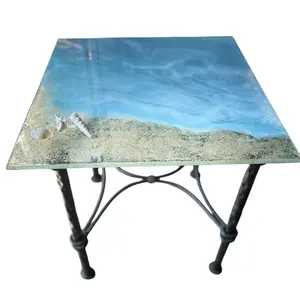 Resin  Side Table - square Epoxy Resin with Smooth Finish, 20”*20*”16*”, Functional, Versatile for Home Decor