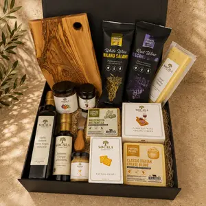 Premium Charcuterie Board Gift Set with Cheese, Salami and Olive Oil