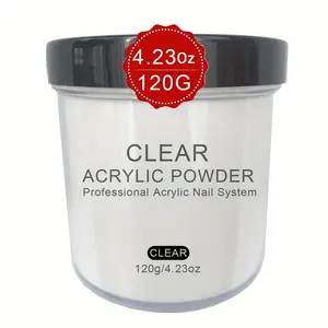 Transparent Acrylic Powder / White Acrylic Powder / Pink Acrylic Powder / Nude Beige Acrylic Powder - 4Oz Professional Acrylic Nail Powder for Acrylic Nail Extensions And 3D Nail Art Polymer Powder, No Nail Lamp Required