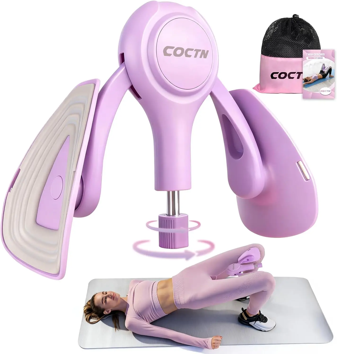 Thigh Trainer for Women, Adjustable Resistance 15–70LB Inner Thigh Exerciser, Leg & Glute Workout Equipment, Compact Home Fitness Trainer for Lower Body & Core Training