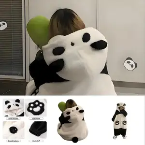 Panda Onesie Pajamas Warm Flannel Cute Animal Onesie Pajamas Christmas Party Sleepwear Winter Nightgowns Long Sleeve