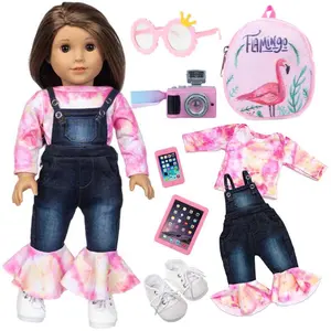 18-inch doll accessories, including a set of clothes, a schoolbag, a camera, glasses and mini electronic products (excluding the doll)