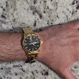 Men's Business Fashion Rhinestone Decor Analog Quartz Watch, Calendrier Waterproof Watch for Party, Daily Decor, Trendy Exquisite Watch for Birthday Gift with Box, Business Fashion Watches