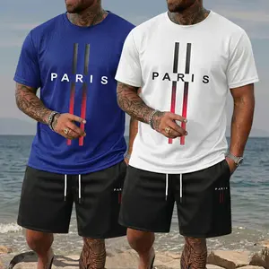 Men’s 3-piece summer set featuring bermuda shorts—casual quick-dry outfit made from skin-friendly, soft, moisture-wicking fabric, suitable for outdoor fitness, sports cycling, hiking, and camping.
