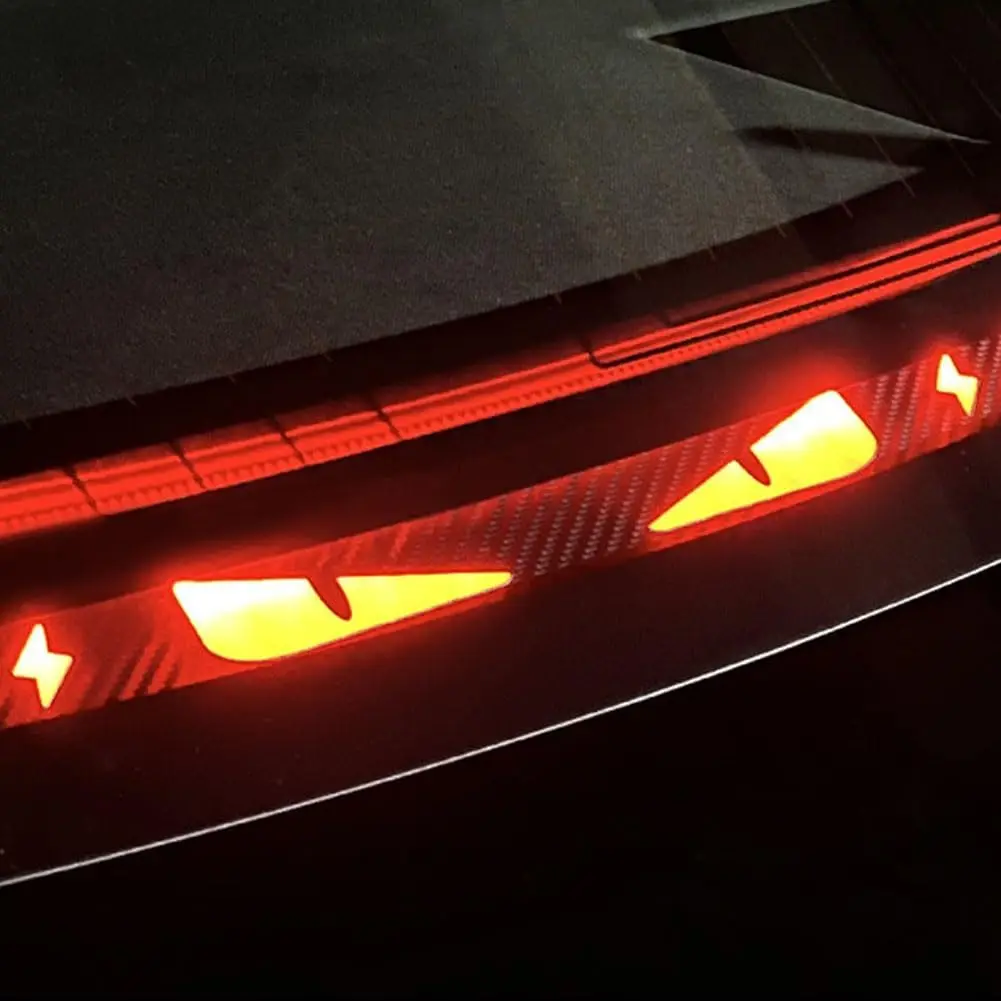 Tesla Brake Light Projection Panel Car Sticker - Personalized Decor Car Exterior Accessory, Suitable for Smooth Surfaces, Parties, Halloween, Stickers For Cars, Car Decorative Sticker