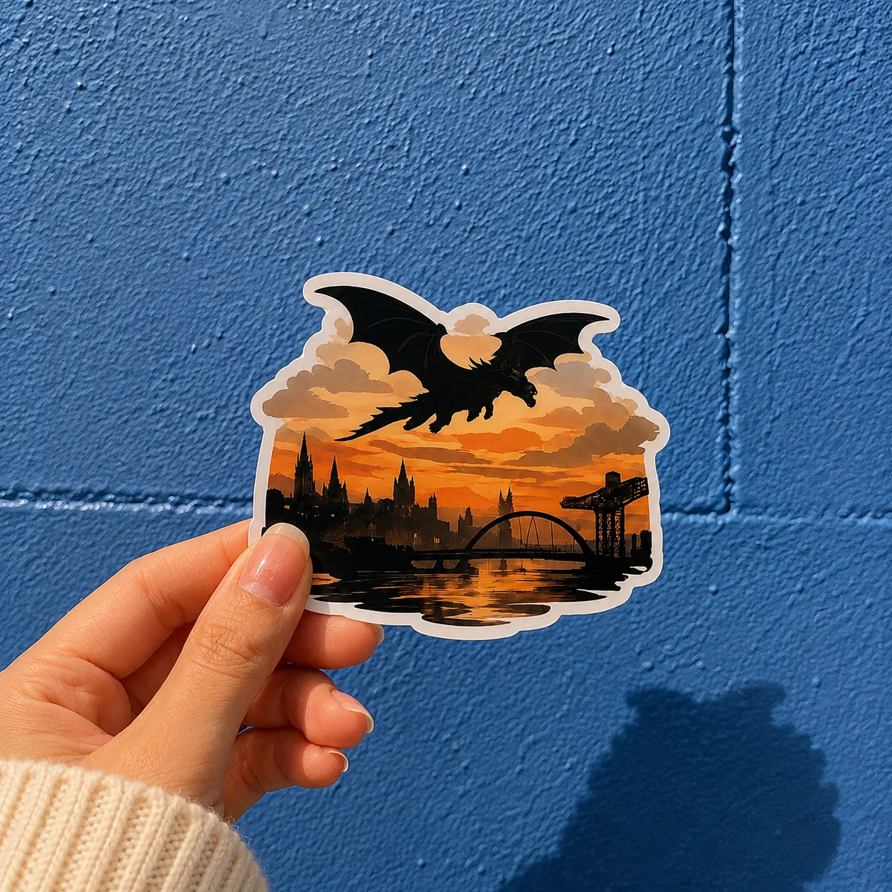 Dragon Flying Over Glasgow Sticker, Viral 2026 Dragon Sighting Waterproof Vinyl Decal