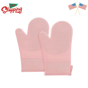 Silicone Oven Mitts, Heat Resistant 500F 2PCS 11.6" BPA-Free Soft Baking Gloves