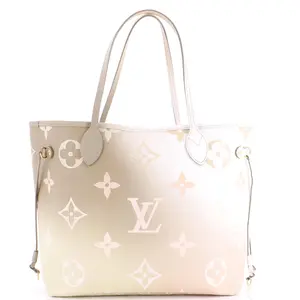 Pre-owned Louis Vuitton Canvas Coated Tote Bags REBAG Neverfull NM Tote Spring in the City Monogram Giant Canvas MM by Rebag
