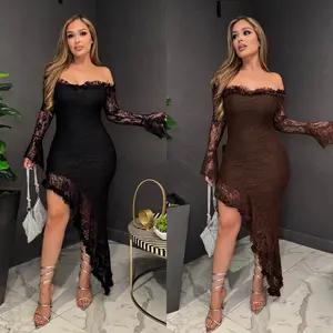 Tanya Lace Dress - 90% Nylon 10% Polyester Lining with Spandex - Fashionable Design Featuring Floral Accents