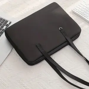 15-Inch Black Polyester Laptop Messenger Bag with TSA-Compliant Design, Durable Shoulder Bag for Work or School, School Shoulder Bag | Sleek Black Bag | Polyester Lining, Laptop Bag