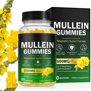 NEW 2026* Ruduwu Mullein Gummies for Lung Detox, 2000mg Mullein Leaf Extract for Respiratory & Digestive & Immune Support w/Quercetin, Bromelain, Elderberry & Marshmallow, Vegan 60 Gummies
