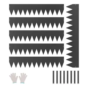 Steel Landscape Edging, 6 Packs 40x 8 in Rust-Resistant Metal Landscape Edging, Bendable Garden Edging Border, Heavy Duty Lawn Edging, Easy-to-Install, Flower Bed Yard Pathway Divider Black