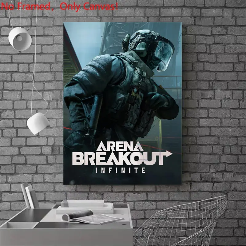 1 piece/set frameless canvas painting print poster, Game Poster art，Arena Breakout Infinite Game Art， a perfect gift for Video games loves, ideal gift for bedroom, living room, dorm hallway, kitchen, mural, wall decoration, room decor