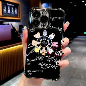 Customized Kpop Cartoon Acrylic Cellphone Case - Protective, Shockproof, Transparent, Fingerprint-Resistant Soft Back Casing, Handheld Mobile Phone Accessory for iPhone X, XS Max, 11-17 Pro Max, Plus Devices