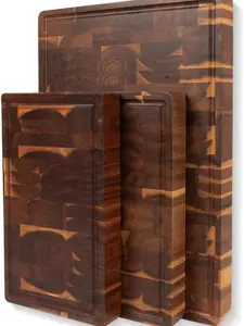 Acacia Wood Cutting Boards Set for Kitchen Set of 3 1.5 Inch Thick - Large Wooden Cutting Boards for Chopping Meat, Cheese, Fruits, and Vegetables (17x12, 12x10, 12x7 inch)
