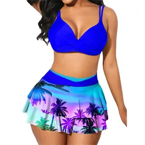 Women Tankinis Bikini Set Swimwear Swimsuit Bathing Swimwear Suit Ladies Bikini Set Summer Swimming Suit Two Pieces Beachwear Monokini Plus Size S-XXL