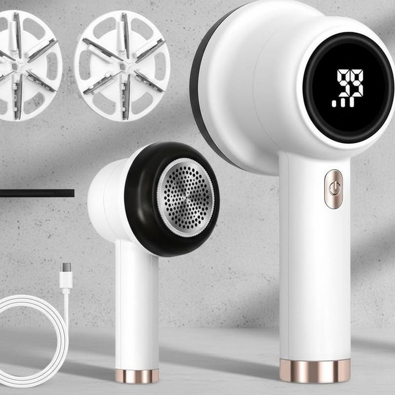 Professional Rechargeable Fabric Shaver – 2 Replaceable Stainless Steel 6-Leaf Blades (1 Free Extra Included), 3-Speed Settings, LED Display, 2600mAh Battery, Portable Lint Collector for Clothes, Sweaters & Furniture, Fuzz, Pills & Hairball Remover Professional Rechargeable Fabric Shaver – 2 Replaceable Stainless Steel 6-Leaf Blades (1 Free Extra Included), 3-Speed Settings, LED Display, 2600mAh Battery, Portable Lint Collector for Clothes, Sweaters & Furniture, Fuzz, Pills & Hairball Remover