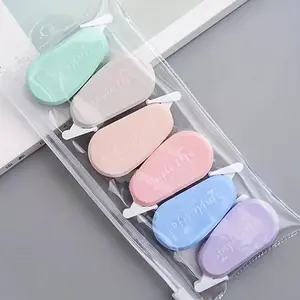 6-Piece Colorful Macaron Correction Tape Set, Compact Size Fun and Practical Error Correction Stationery for School and Office Supplies, Essential Office Tools and Accessories