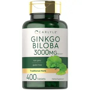 Carlyle Ginkgo Biloba 3000mg | 400 Tablets | Non-GMO, Gluten Free Herbal Supplement Carlyle Ginkgo Biloba 3000mg | 400 Tablets | Non-GMO, Gluten Free Herbal Supplement