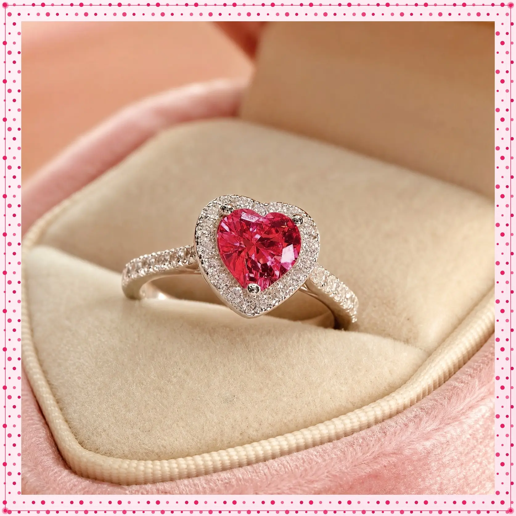 Ladies' Heart-shaped Cut Synthetic Zirconium Ring-shaped Engagement Ring, A Promise Ring, in Various Colors  Rings