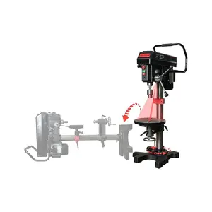 BUCKTOOL 3/4HP 12" Drill Press & 12"x17" Wood Lathe Combo, 6.2Amp 580-3200RPM Variable Speed Benchtop Drill Press and Woodworking Lathe with Tool Rest, DPWL12V