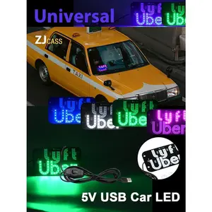 For UBER Cars LED Sign Light Colorful For Lyft Logo Light Halloween LED Atmosphere Lamp Warning Lamp Christmas Atmosphere Light